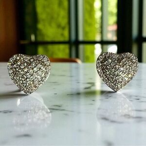 Silver Heart Stud Earrings